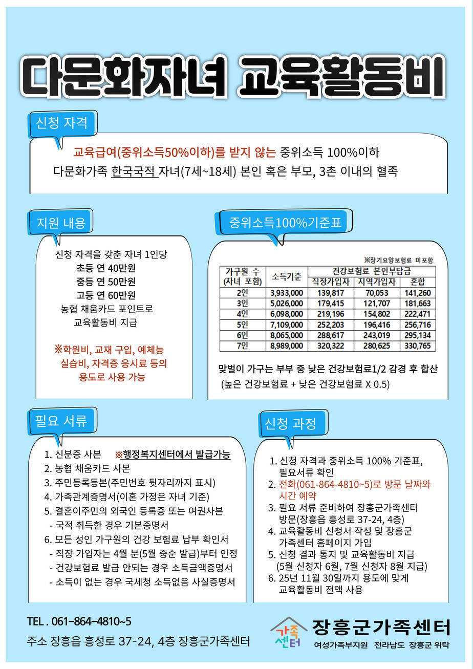교육활동비 홍보 리플렛